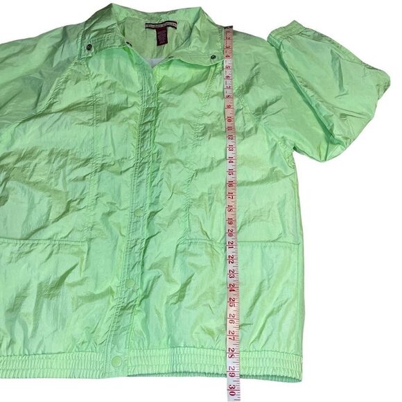 Vintage 80s Neon Green Oversized Shell Rain Jacket - Picture 8 of 8